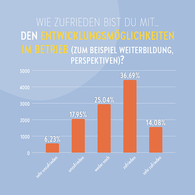 Wie zufrieden bist du mit den Entwicklungsmöglichkeiten im Betrieb?